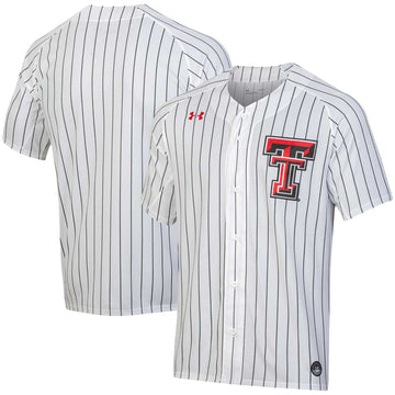 Under Armour Softball Button-up Texas Tech Red Raiders white jersey