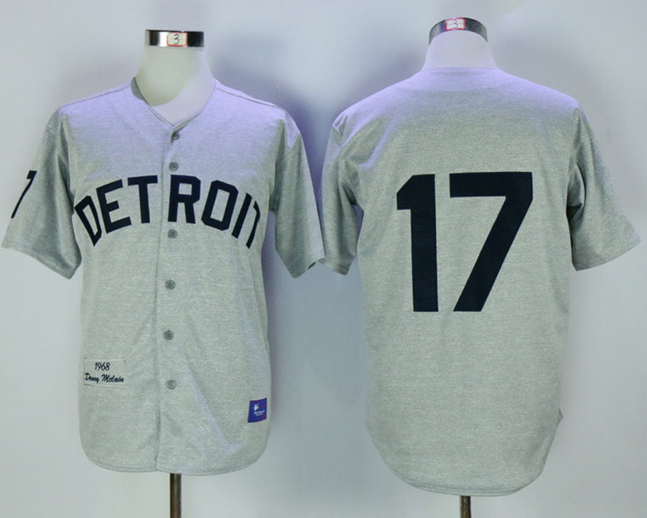 Denny McLain Detroit Tigers grey Throwback jersey