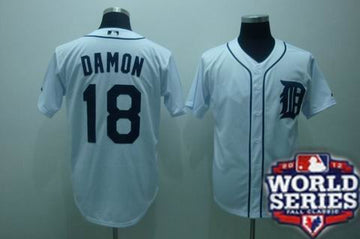 Damon Detroit Tigers white jersey