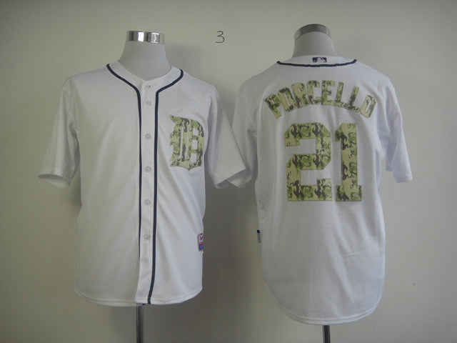 Porcello White Detroit Tigers camo Camo jersey