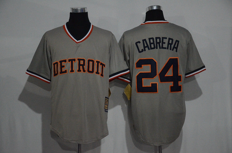 Miguel Cabrera Detroit Tigers grey Throwback jersey