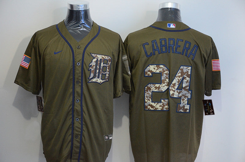Miguel Cabrera Detroit Tigers olive jersey