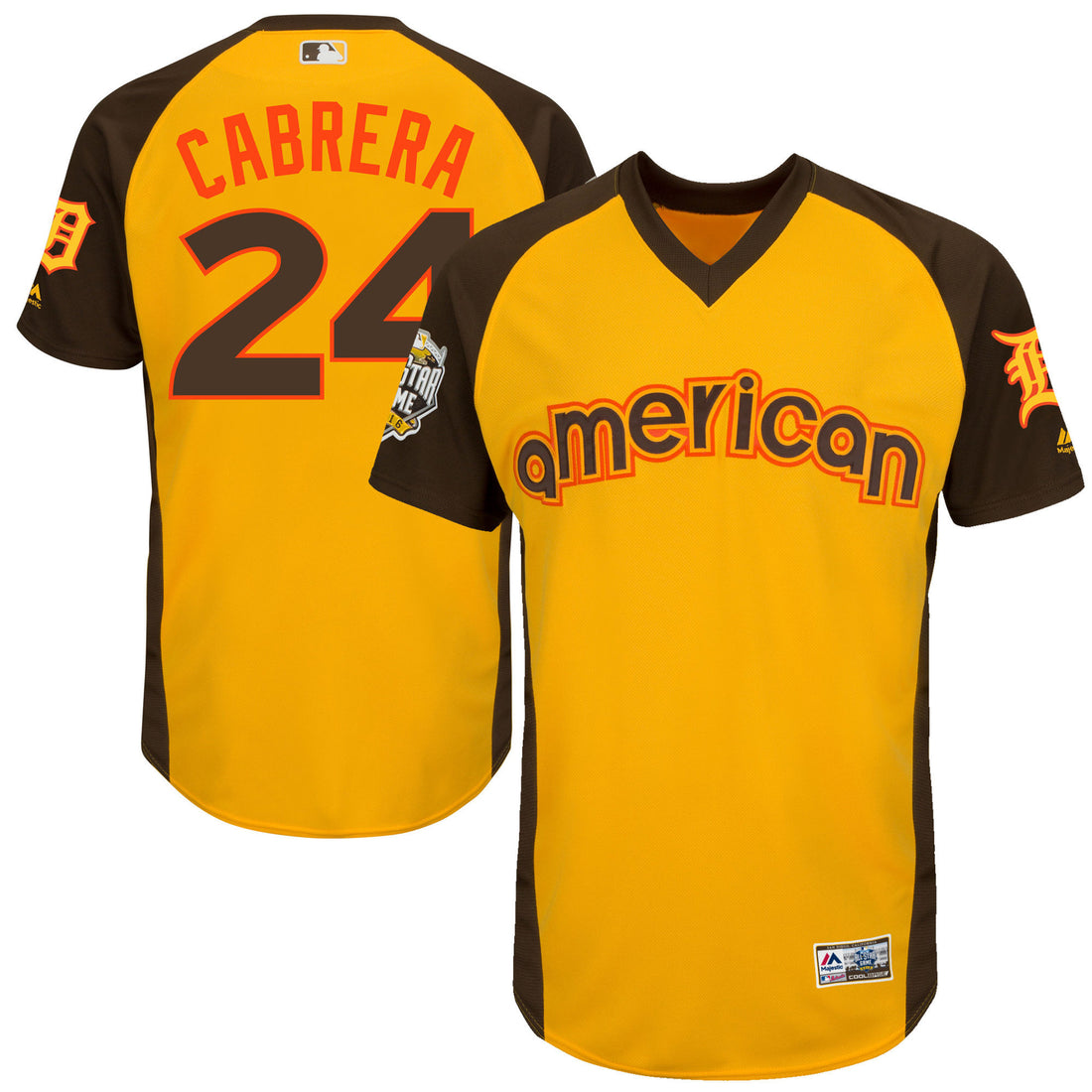 Miguel Cabrera Detroit Tigers yellow All-Star jersey