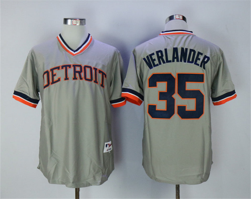 Justin Verlander Detroit Tigers grey Throwback jersey