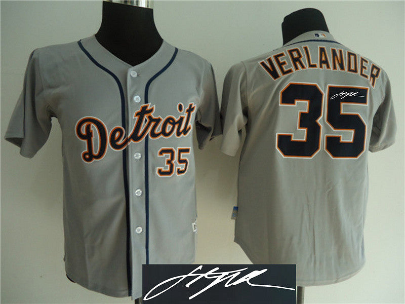 Verlander Detroit Tigers grey jersey