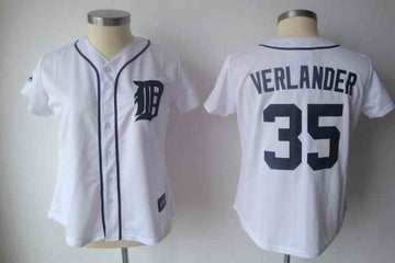 Verlander White Detroit Tigers black jersey