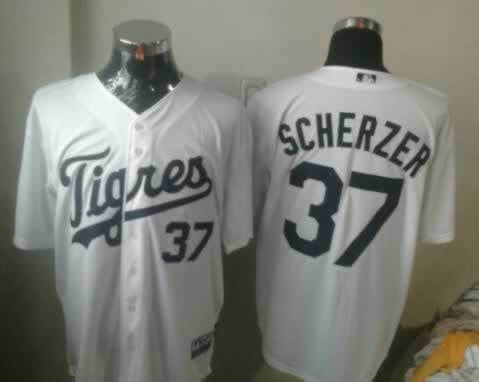 Scherzer Detroit Tigers white jersey