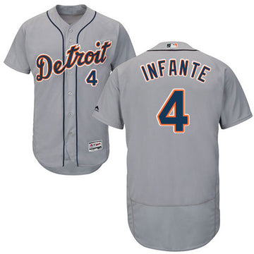 Omar Infante Detroit Tigers gray jersey