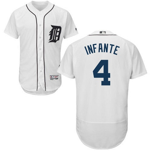 Omar Infante Detroit Tigers white jersey