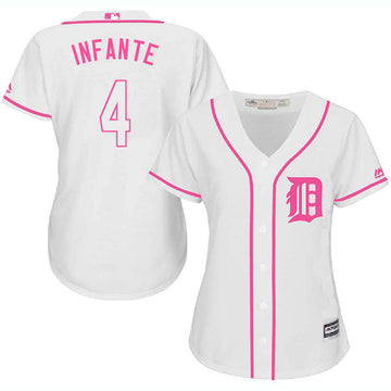 Omar Infante Detroit Tigers white jersey