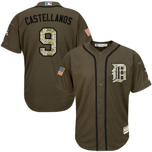 Nick Castellanos Detroit Tigers green Salute To Service jersey