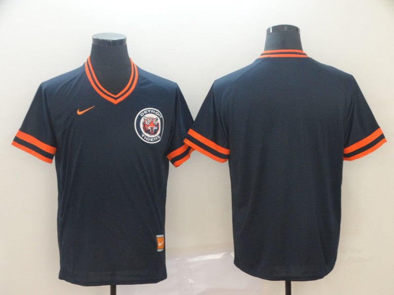 Custom Detroit Tigers navy Throwback jersey