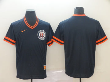 Custom Detroit Tigers navy Throwback jersey