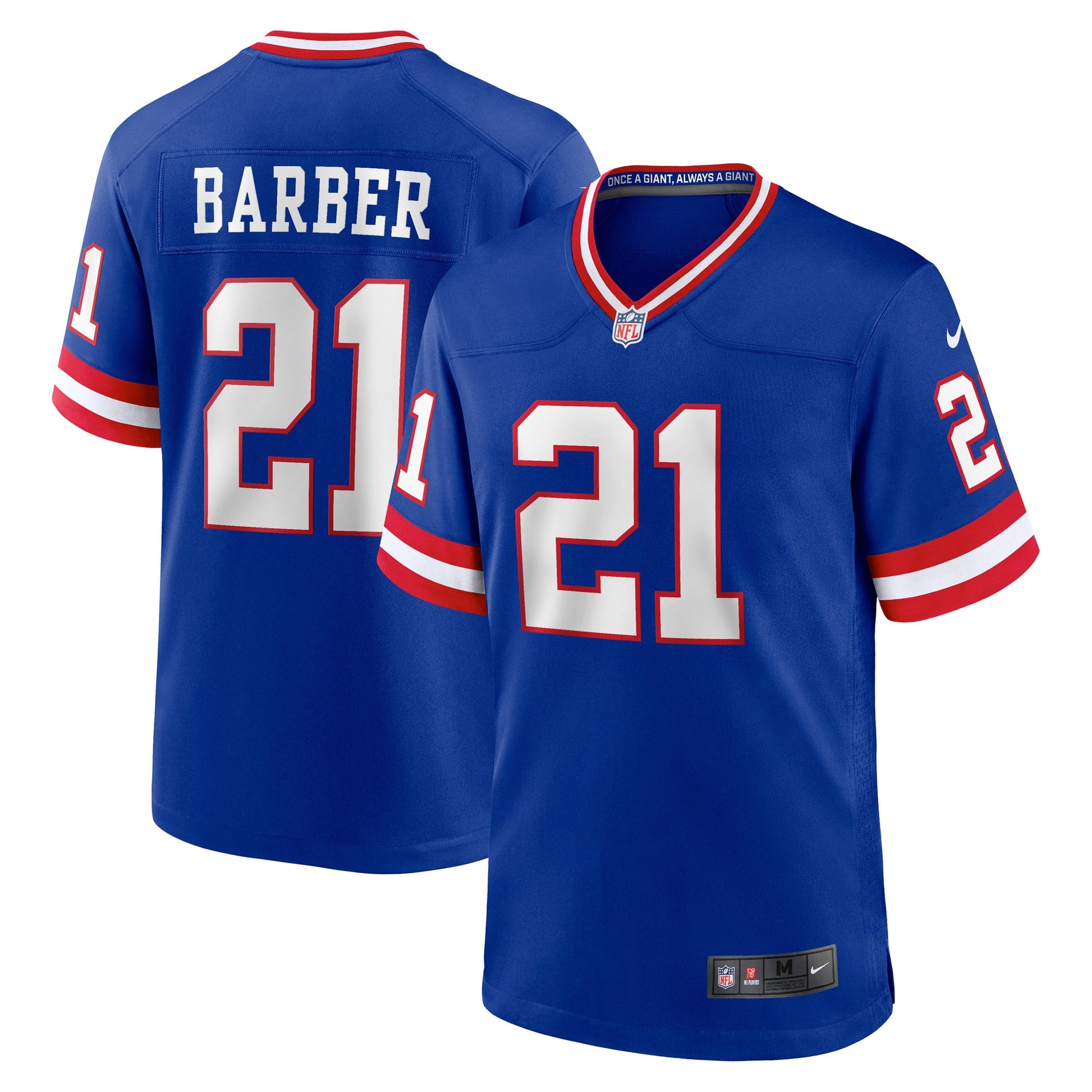 Tiki Barber New York Giants royal Classic jersey