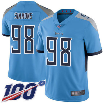 Jeffery Simmons Tennessee Titans blue Vapor jersey