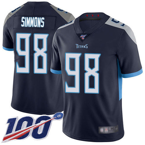 Jeffery Simmons Tennessee Titans navy Vapor jersey