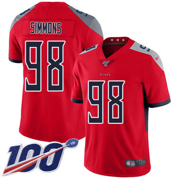 Jeffery Simmons Tennessee Titans red Inverted Legend jersey