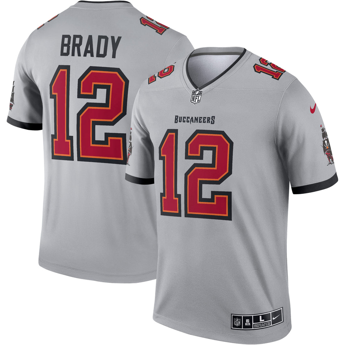 Tom Brady Tampa Bay Buccaneers gray Inverted Legend jersey