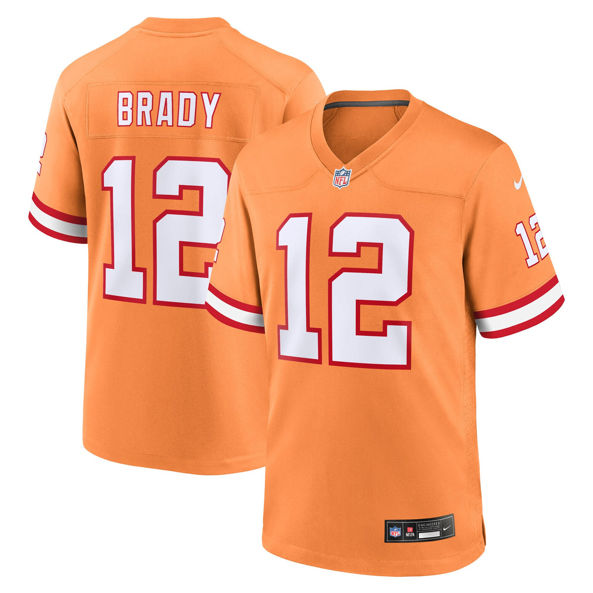 Tom Brady Tampa Bay Buccaneers orange Throwback jersey