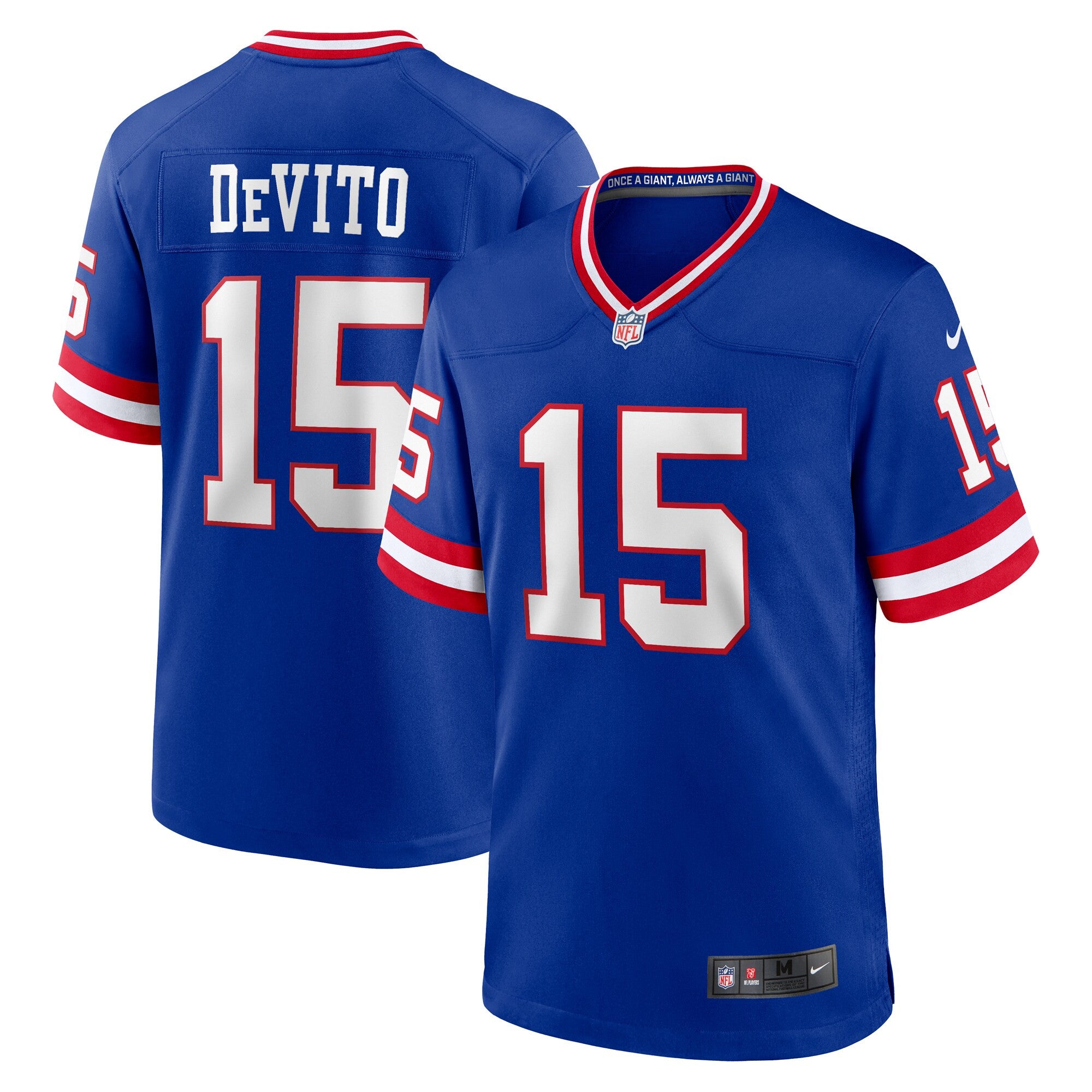 Tommy Devito New York Giants royal Alternate jersey