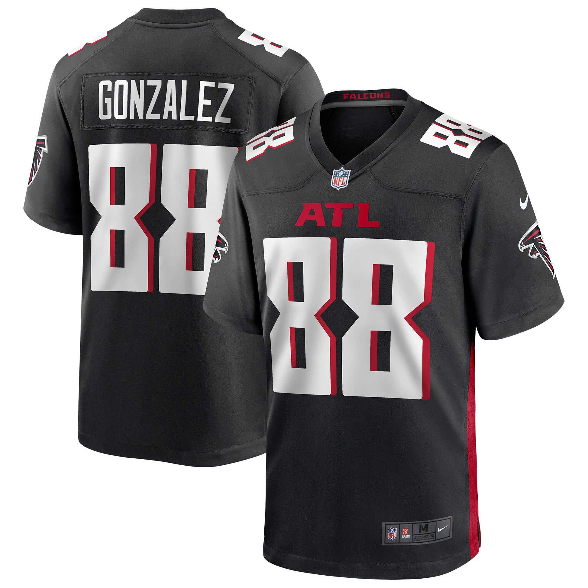 Tony Gonzalez Atlanta Falcons black Game jersey