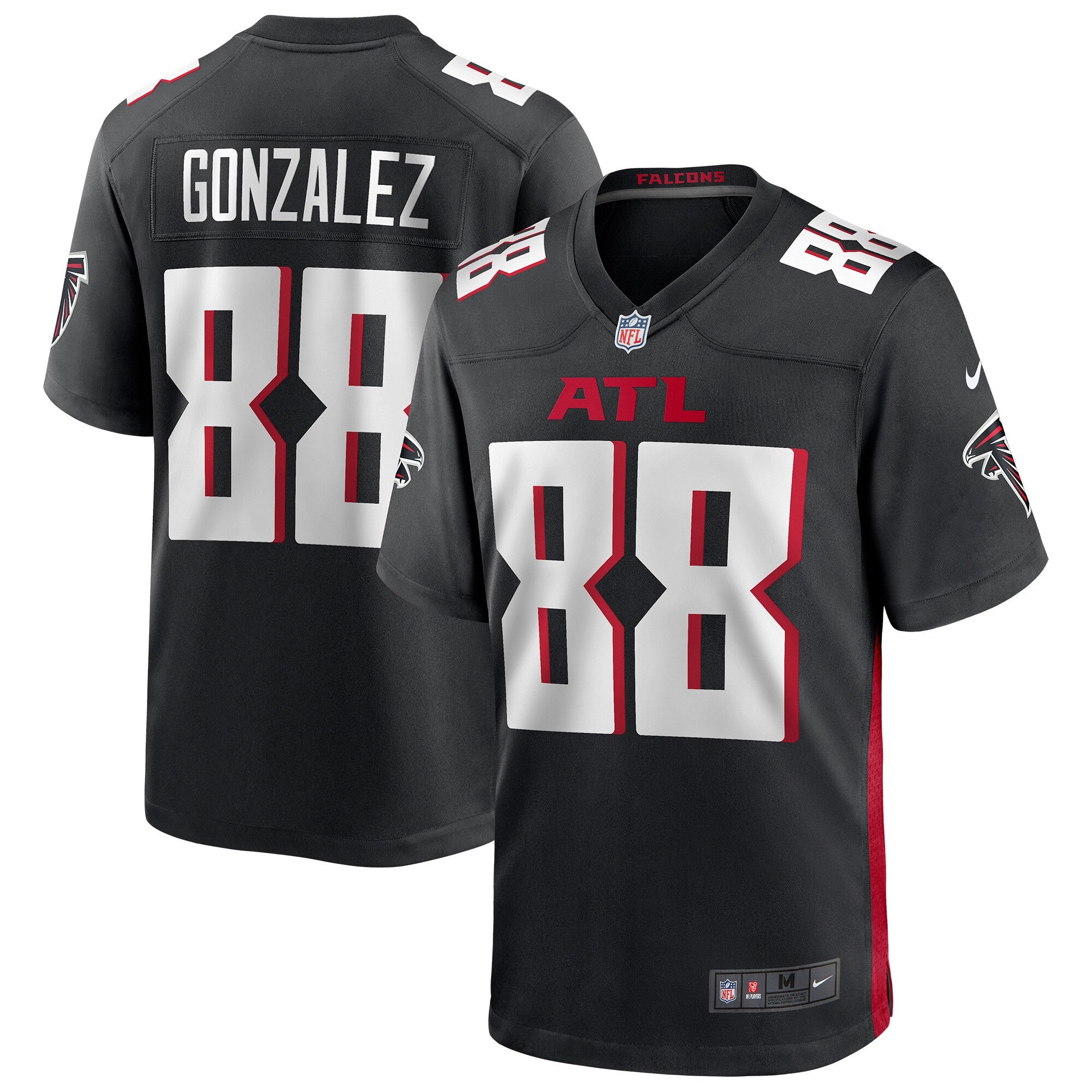 Tony Gonzalez Atlanta Falcons black Game jersey