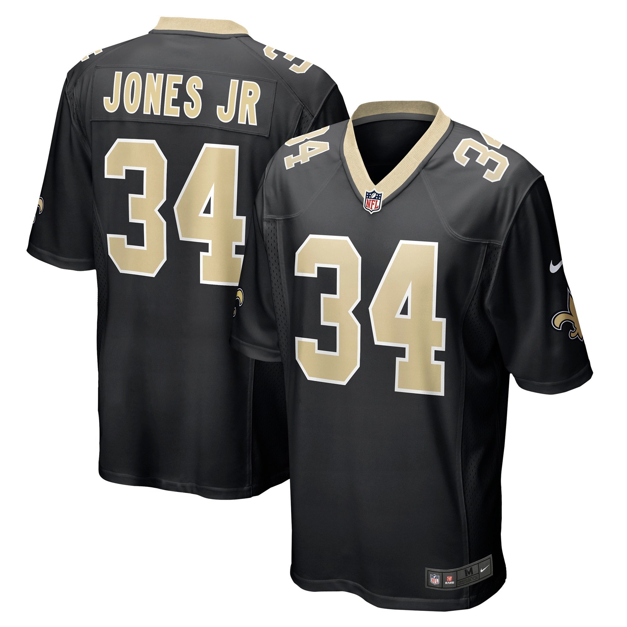 Tony Jones Jr New Orleans Saints black jersey