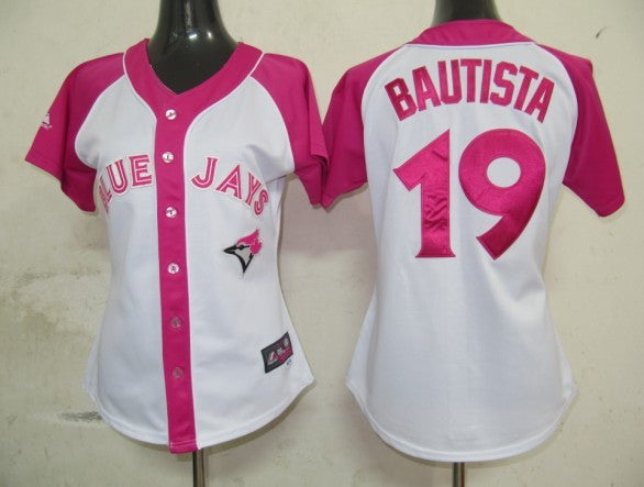 Bautista Women Toronto Blue Jays pink Fashion jersey