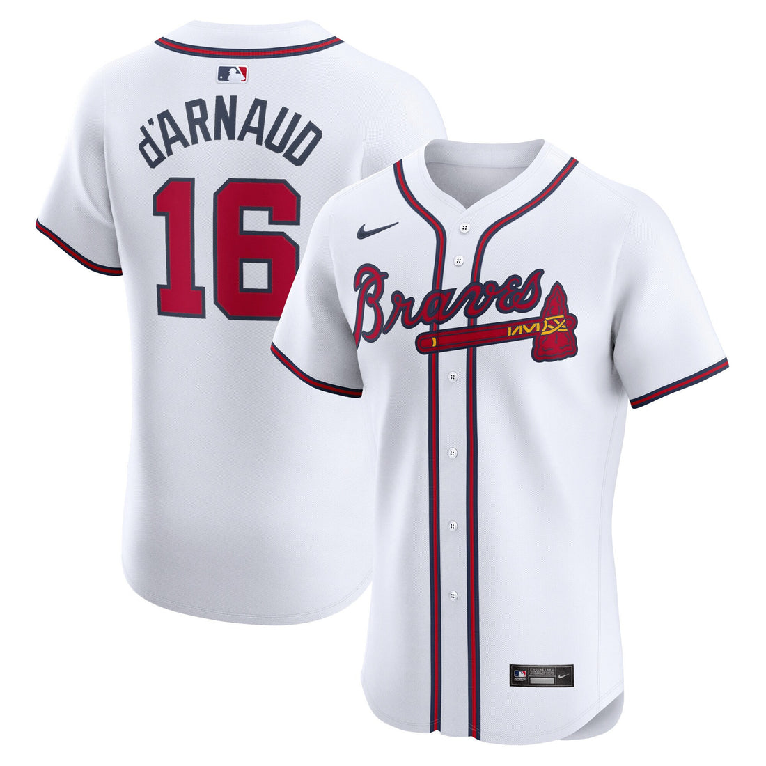 Travis D'arnaud Atlanta Braves white Elite jersey