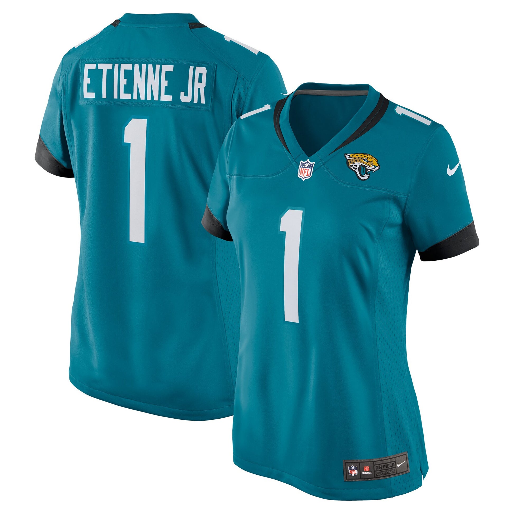 Travis Etienne Jacksonville Jaguars teal jersey