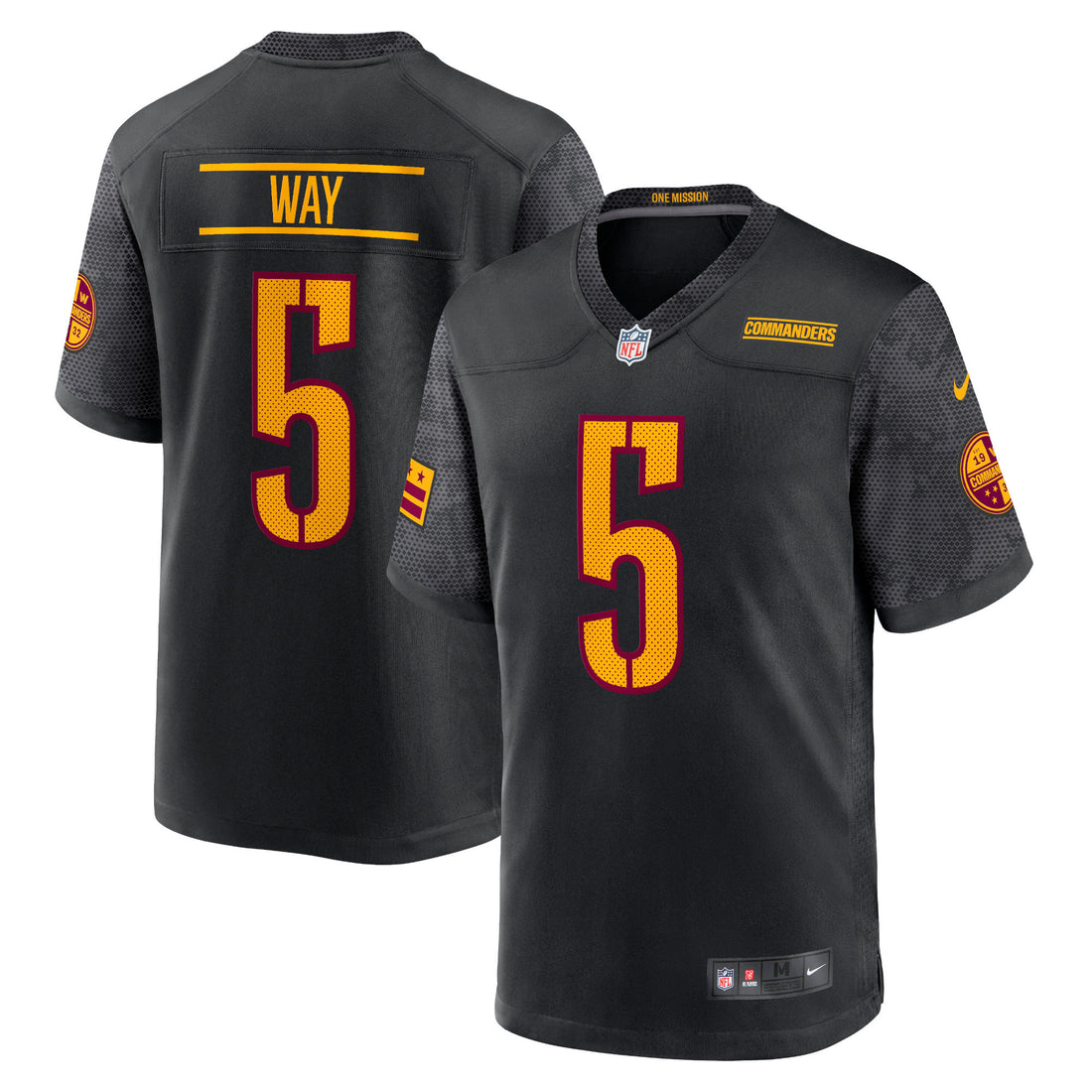 Tress Way Washington Commanders black Game jersey
