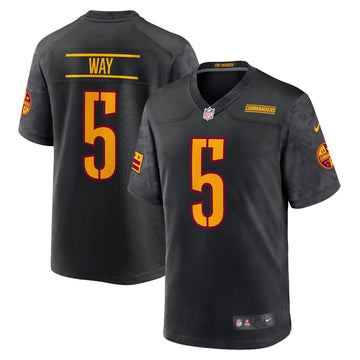 Tress Way Washington Commanders black Game jersey