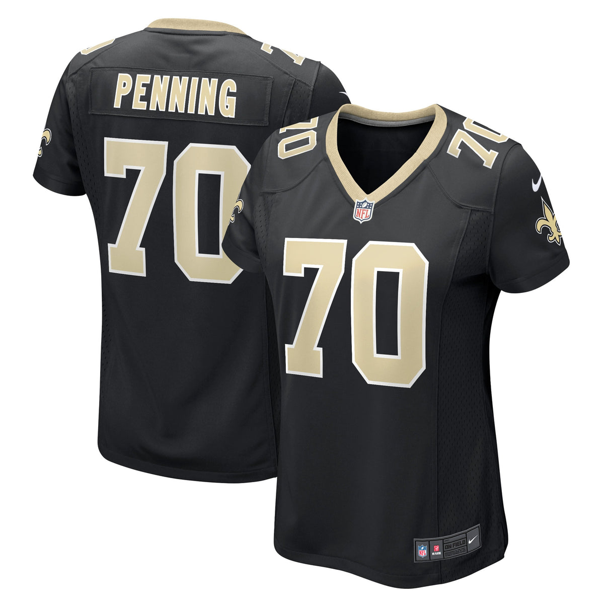 Trevor Penning New Orleans Saints black Game jersey