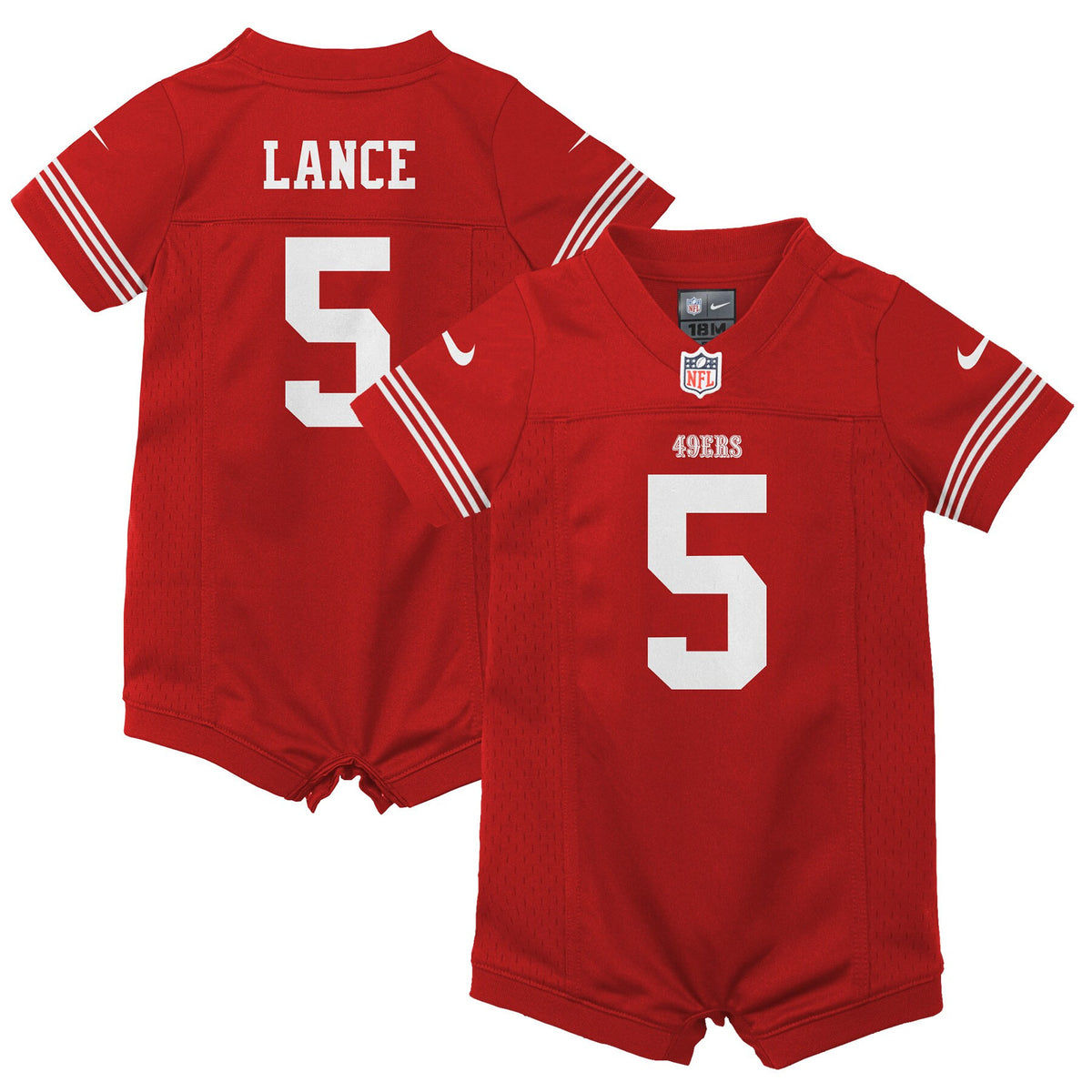 Trey Lance Romper San Francisco 49ers scarlet jersey