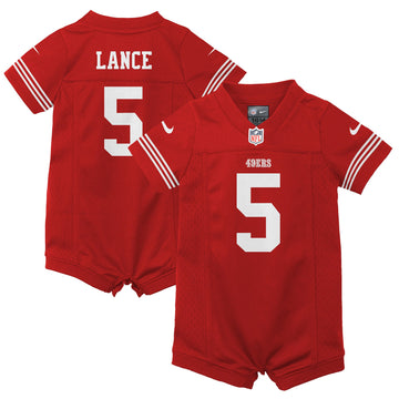 Trey Lance Romper San Francisco 49ers scarlet jersey