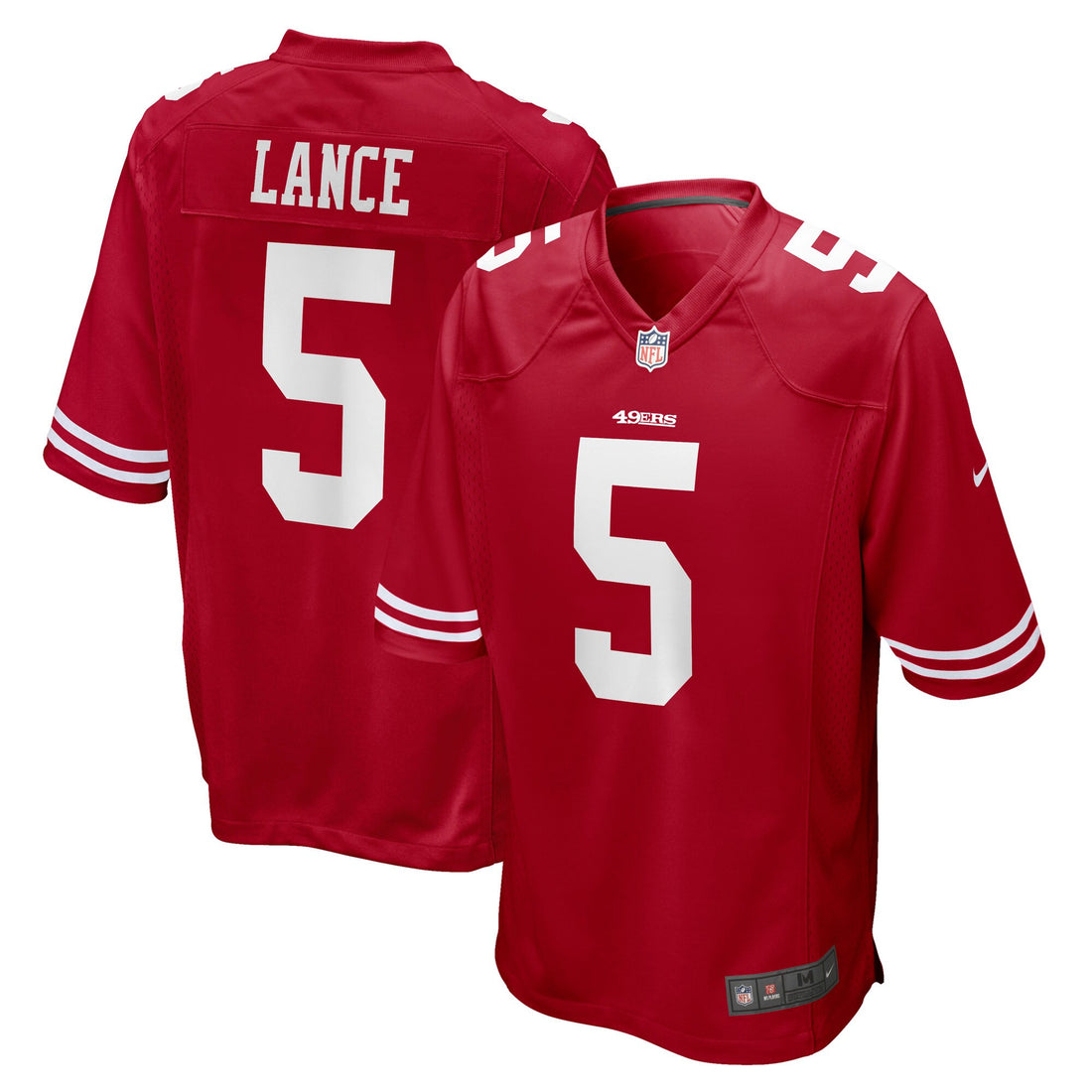 Trey Lance San Francisco 49ers scarlet jersey