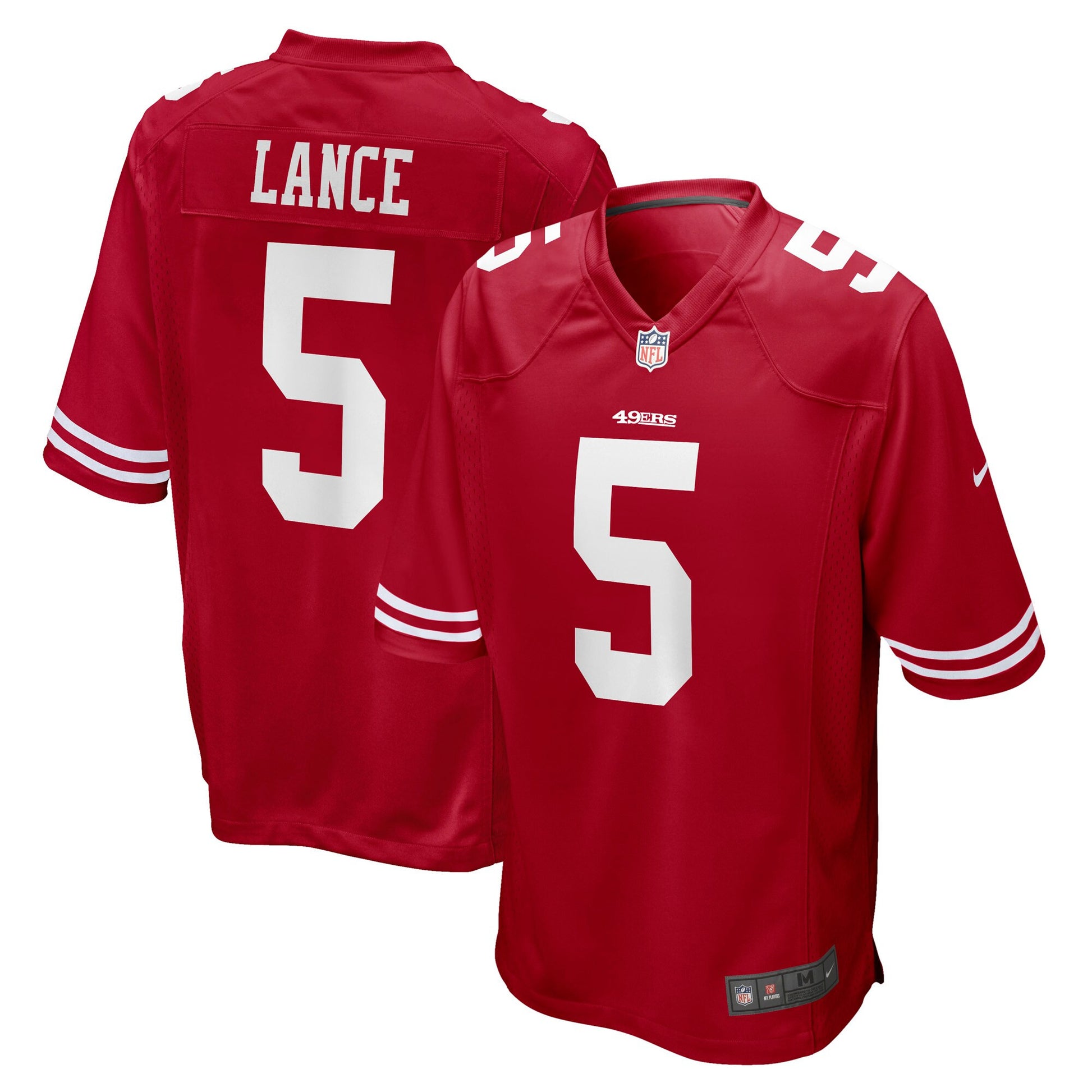 Trey Lance San Francisco 49ers scarlet jersey