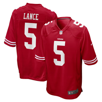 Trey Lance San Francisco 49ers scarlet jersey