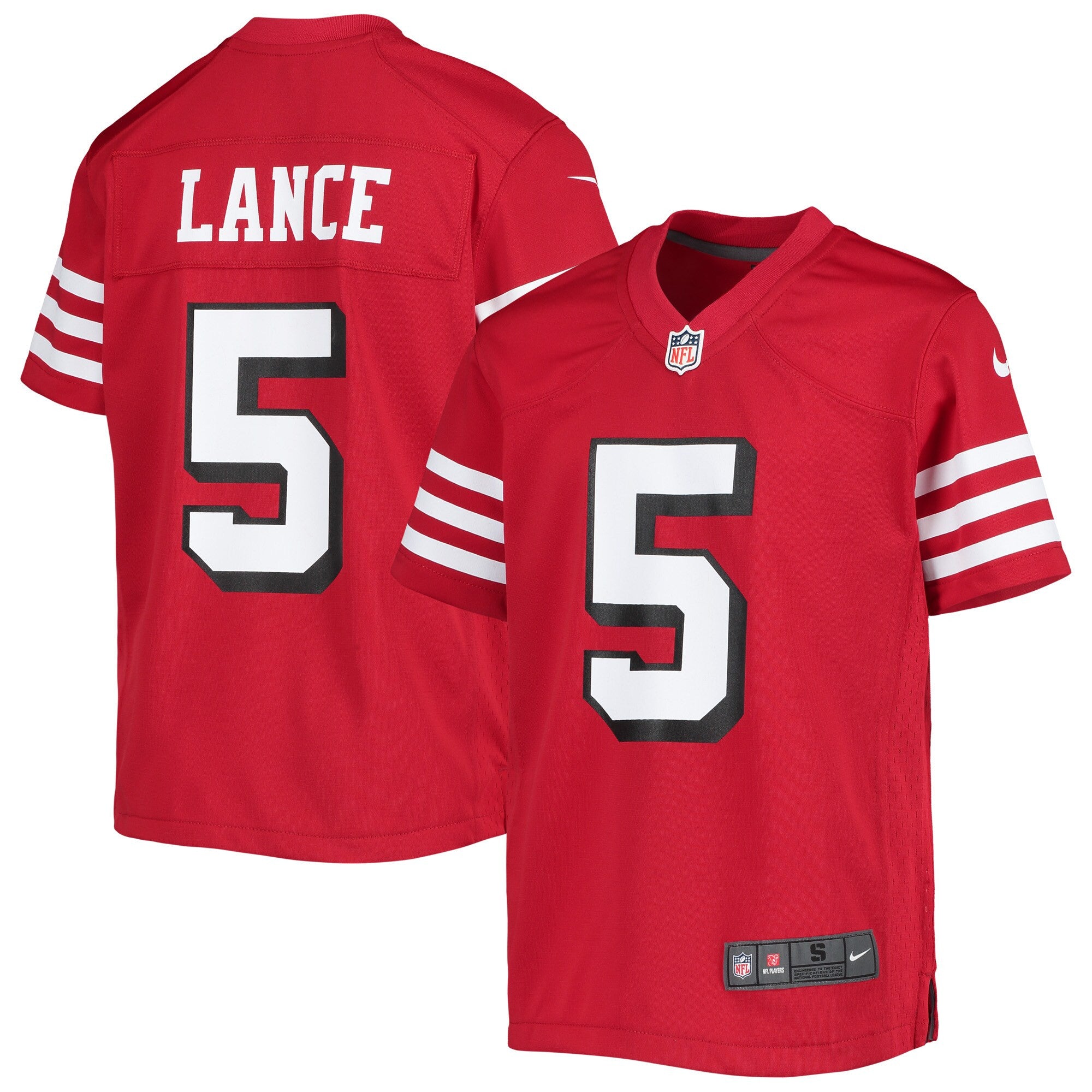 Trey Lance San Francisco 49ers scarlet jersey