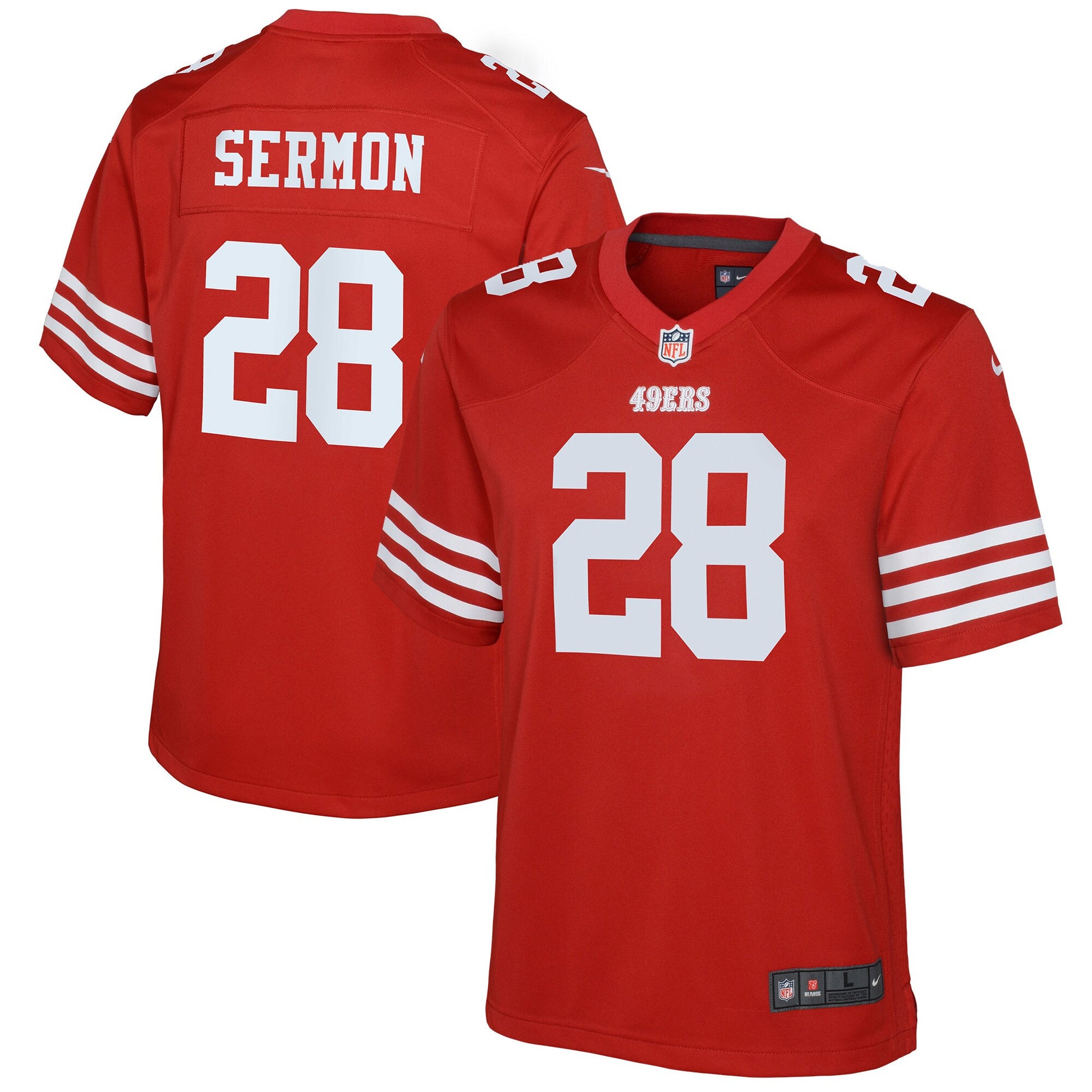 Trey Sermon San Francisco 49ers scarlet jersey
