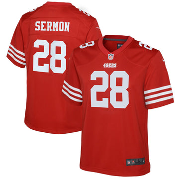 Trey Sermon San Francisco 49ers scarlet jersey