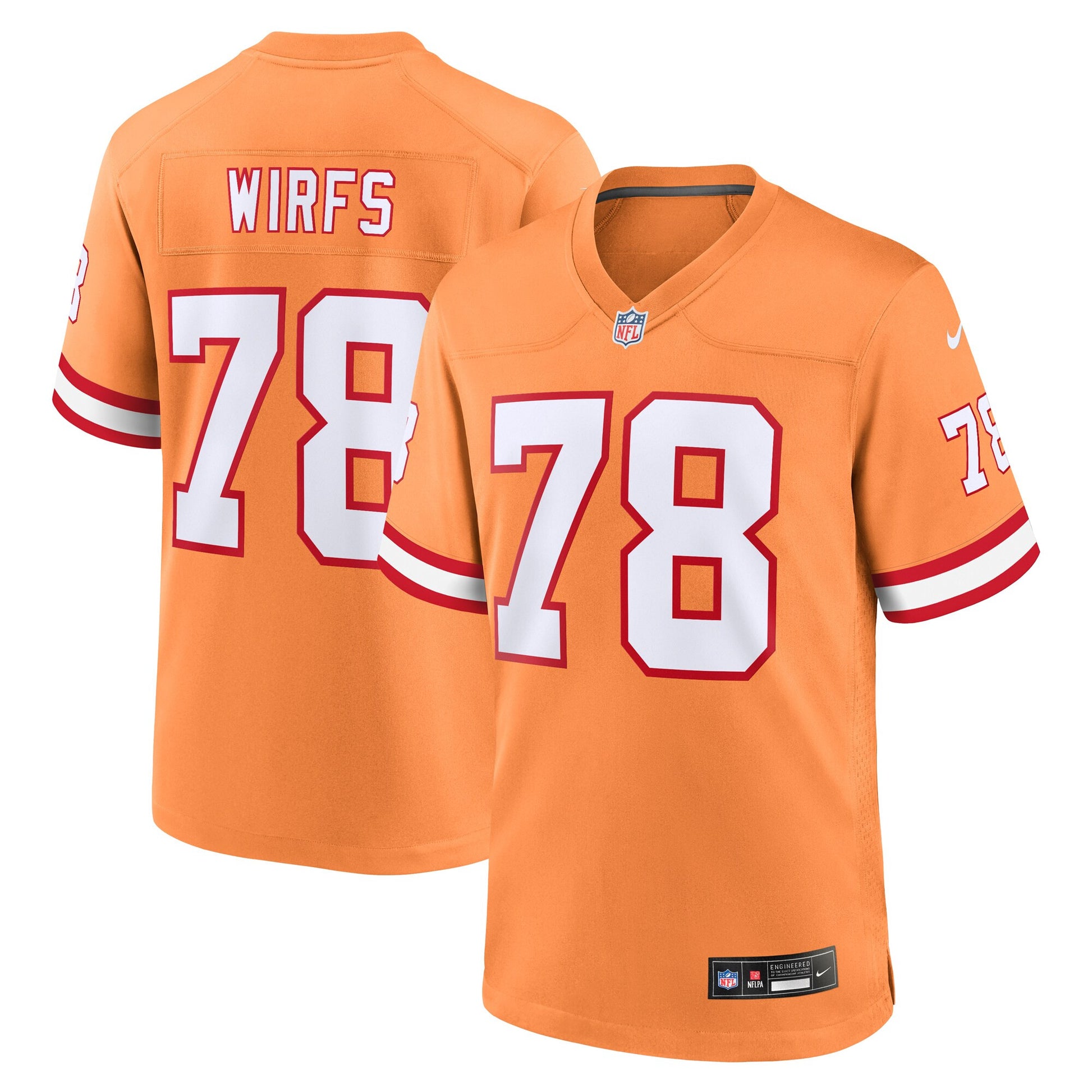 Tristan Wirfs Tampa Bay Buccaneers orange Throwback jersey