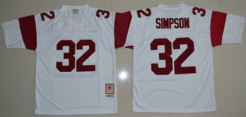 O.J. Simpson USC Trojans white jersey