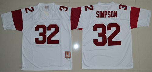 O.J. Simpson USC Trojans white jersey