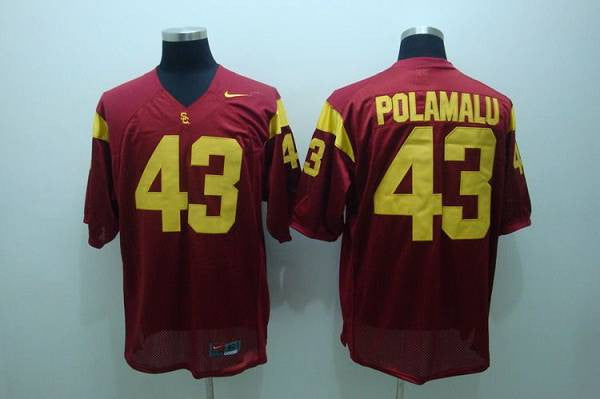 Troy Polamalu USC Trojans red jersey