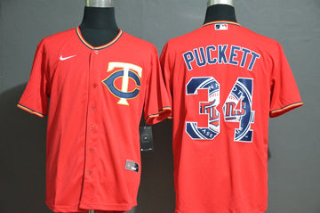Kirby Puckett Minnesota Twins red Fashion jersey