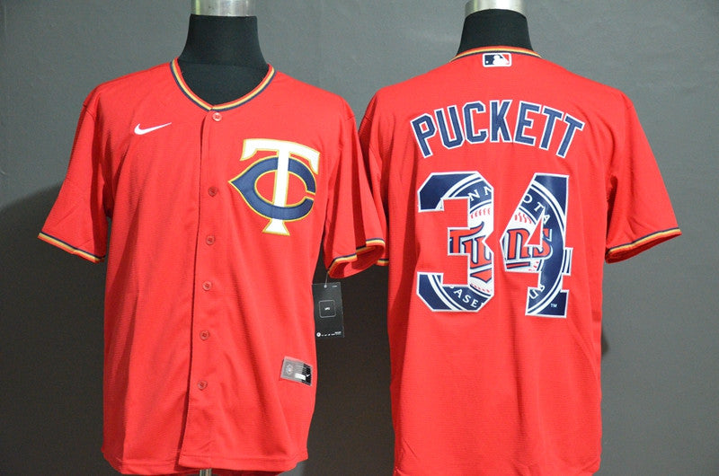 Kirby Puckett Minnesota Twins red Fashion jersey