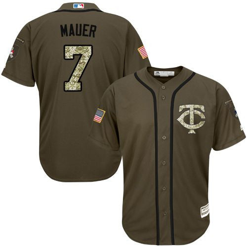 Joe Mauer Minnesota Twins green Salute To Service jersey