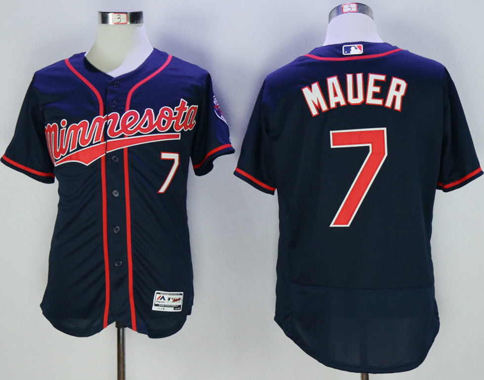 Joe Mauer Minnesota Twins navy jersey