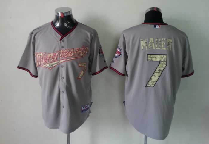 Mauer Grey Minnesota Twins camo Camo jersey